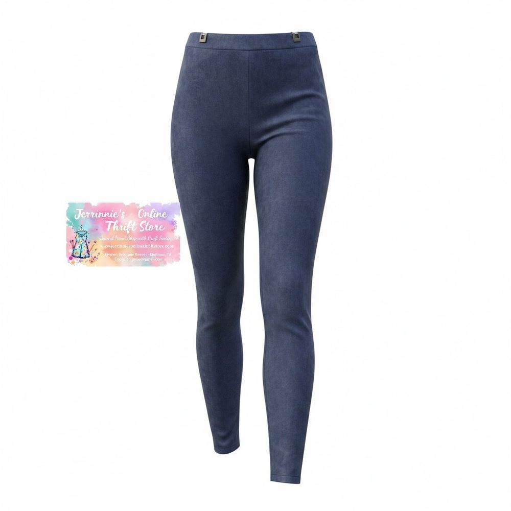 Calvin Klein Navy Suede-Look‎ Slim Pants – Size 10